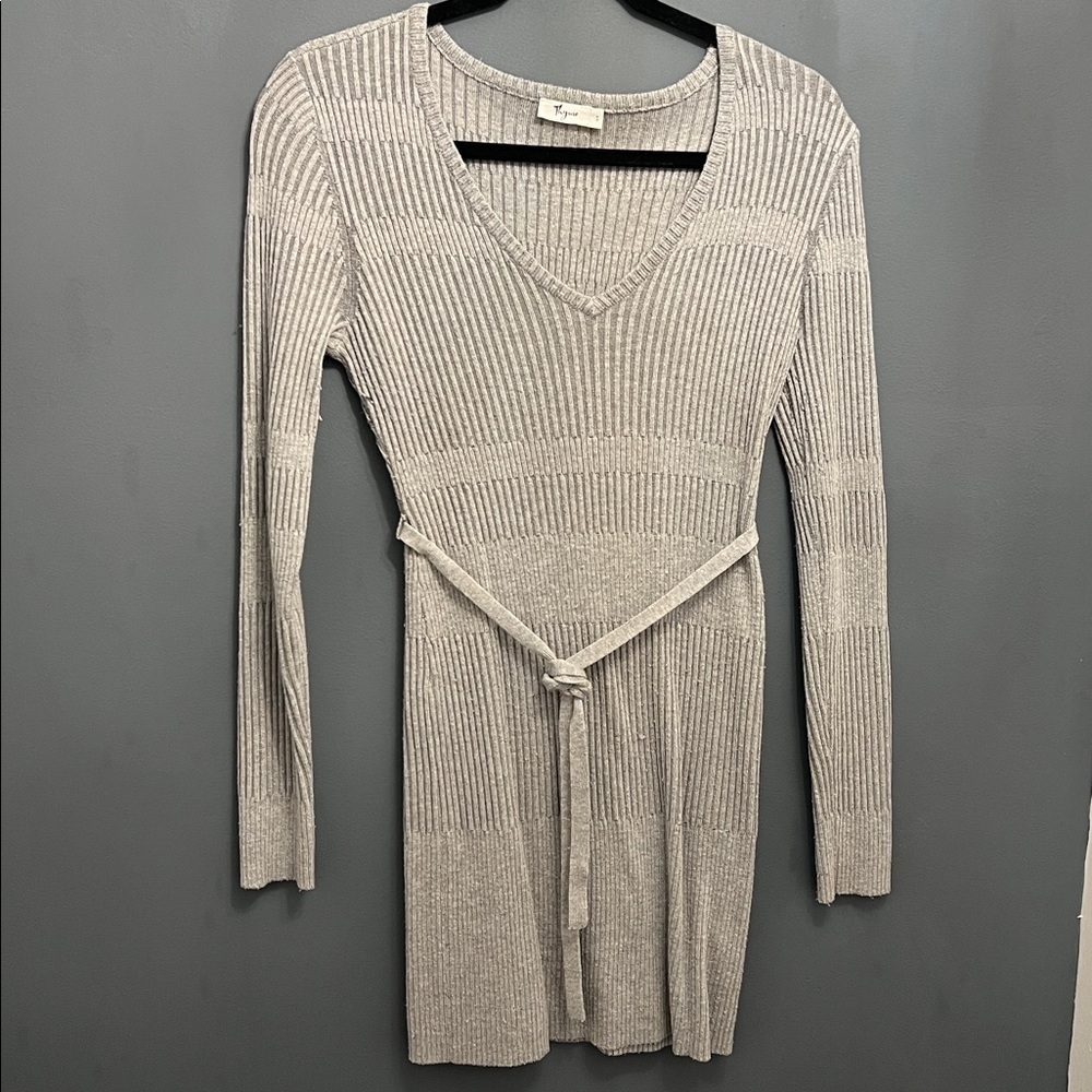 Thyme Maternity Gray Ribbed Knit Dress